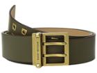 Michael Michael Kors 42 Mm (1 3/4) Square Grommet Belt (olive Smooth) Women's Belts