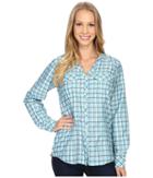 Exofficio Airharttm Long Sleeve Shirt (azul) Women's Long Sleeve Button Up
