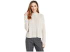 Lilla P Long Sleeve Mock Neck Pointelle Stitch Sweater (oat) Women's Sweater