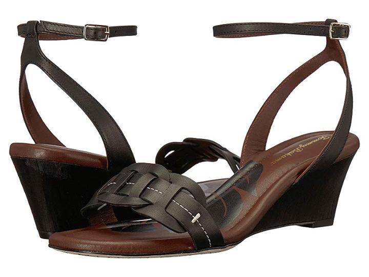 Tommy Bahama Florence Row (black Leather) Women's Wedge Shoes