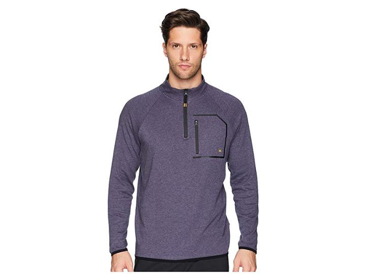 Quiksilver Waterman Technical Quarter-zip Sweatshirt (dark Denim Heather) Men's Fleece
