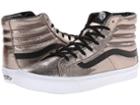 Vans Sk8-hi Slim ((metallic Leather) Bronze/black) Skate Shoes