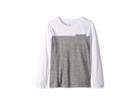 Chaser Kids Super Soft Two-toned Long Sleeve Pocket Tee (little Kids/big Kids) (streaky Grey/white) Boy's Long Sleeve Pullover