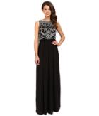 Adrianna Papell Beaded Bodice Gown (black/ivory) Women's Dress