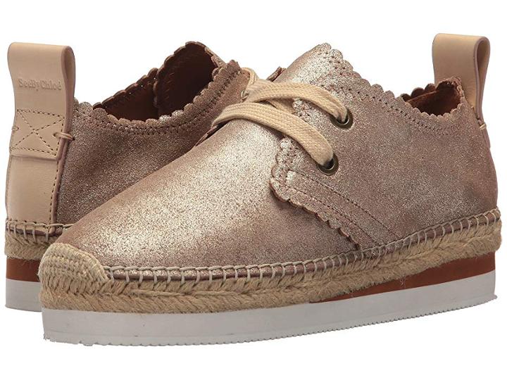 See By Chloe Sb30222 (gold) Women's Lace Up Casual Shoes