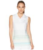 Puma Golf Sleeveless Road Map Polo (bright White/aquarius) Women's Sleeveless