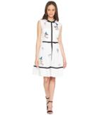 Ted Baker Iina Bow Detail Embroidered Dress (white) Women's Dress