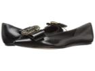 Marc Jacobs Interlock Pointy Toe Ballerina (black Leather/gold) Women's Ballet Shoes