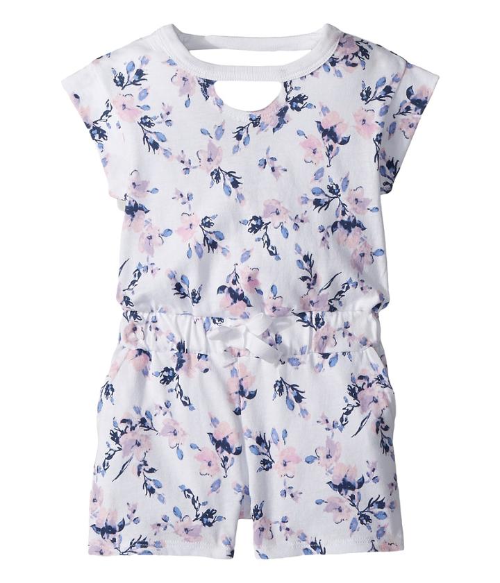 Splendid Littles Floral Print Romper (little Kids) (optic White) Girl's Jumpsuit & Rompers One Piece