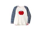 Hatley Kids Fuzzy Apple Raglan Tee (toddler/little Kids/big Kids) (white) Girl's T Shirt