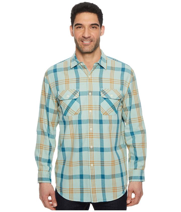 Pendleton Beach Shack Twill Shirt (aqua/turquoise Plaid) Men's Clothing