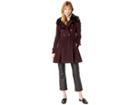 Via Spiga Double Breasted Faux Fur Club Collar Fit 'n Flare Coat (shiraz) Women's Coat