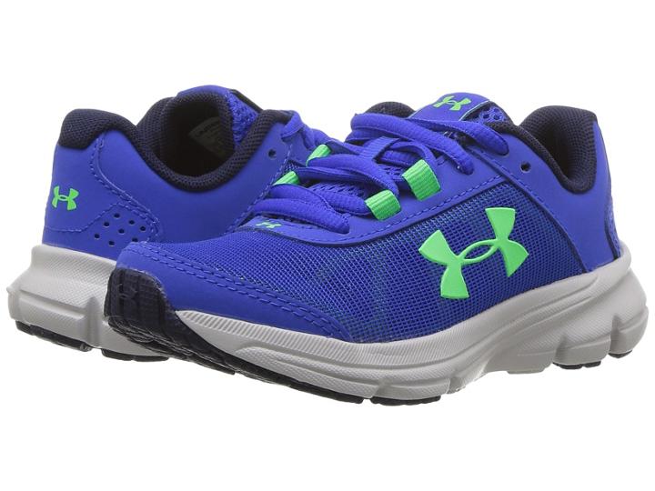Under Armour Kids Ua Bps Rave 2 (little Kid) (team Royal/aluminum/arena Green) Boys Shoes
