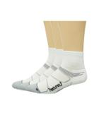 Feetures Elite Light Cushion Quarter 3-pair Pack (white/black) Quarter Length Socks Shoes