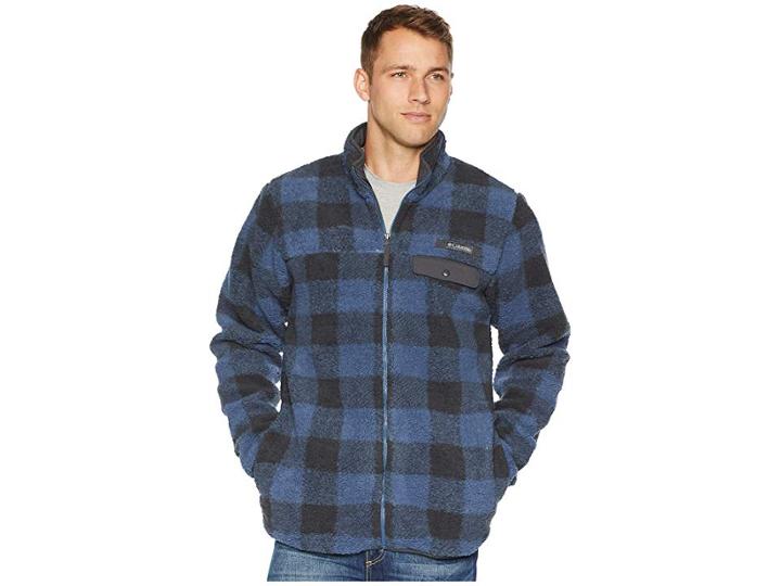 Columbia Mountain Sidetm Heavyweight Fleece Full Zip (dark Mountain Plaid) Men's Sweatshirt