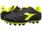 Diadora Kids Brasil R Md Pu Jr Soccer (little Kid/big Kid) (black/yellow Flourescent) Kids Shoes