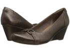Clarks Flores Poppy (pewter Leather) Women's Wedge Shoes