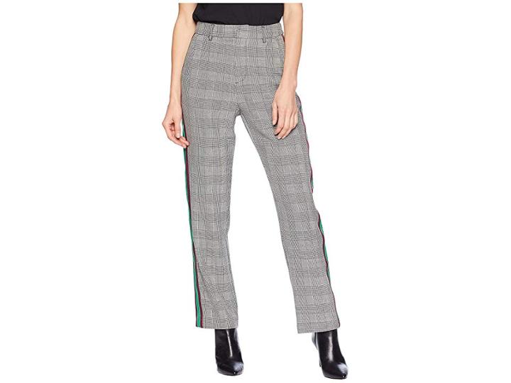 Romeo & Juliet Couture Plaid Pants W/ Side Trim (black/red) Women's Casual Pants