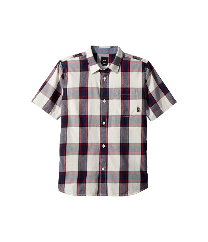 Vans Kids Mayfield Short Sleeve Woven (big Kids) (marshmallow) Boy's Clothing