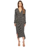 Preen By Thornton Bregazzi Annabel Dress (black/white Stripe) Women's Dress