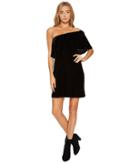 Kensie Velvet One Shoulder Dress Ksnk8266 (black) Women's Dress