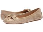 Michael Michael Kors Fulton Moc (pale Gold Washed Metallic Snake) Women's Slip On  Shoes