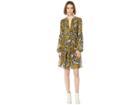 Bcbgmaxazria Floral Puff Sleeve Shift Dress (large Liberty Floral) Women's Clothing