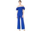 Marina Crepe Jumpsuit With Off Shoulder Ruffle Top (royal) Women's Jumpsuit & Rompers One Piece