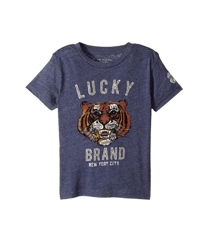 Lucky Brand Kids Lucky Tiger Short Sleeve Graphic Tee (toddler) (blueberry) Boy's T Shirt