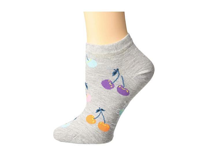 Happy Socks Ladies Cherry Low Sock (gray) Women's Crew Cut Socks Shoes