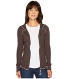 Dylan By True Grit Heathered Soft Slub Waffle Zip Jacket (carbon) Women's Coat