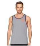 Under Armour Ua Stacked Left Chest Tank Top (zinc Gray/stealth Gray/neon Coral) Men's Sleeveless