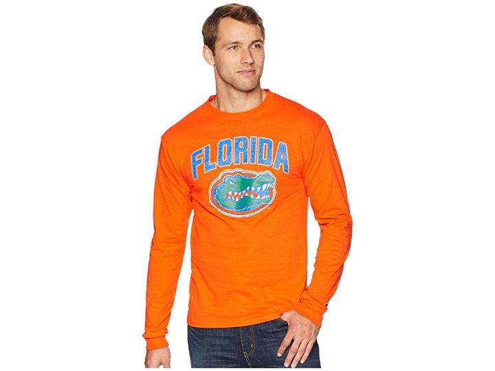 Champion College Florida Gators Long Sleeve Jersey Tee (orange) Men's T Shirt
