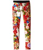 Roberto Cavalli Kids Floral Print Leggings (big Kids) (red/multi) Girl's Casual Pants