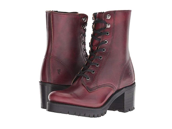 Frye Sabrina Moto Lace-up (oxblood) Women's Lace-up Boots
