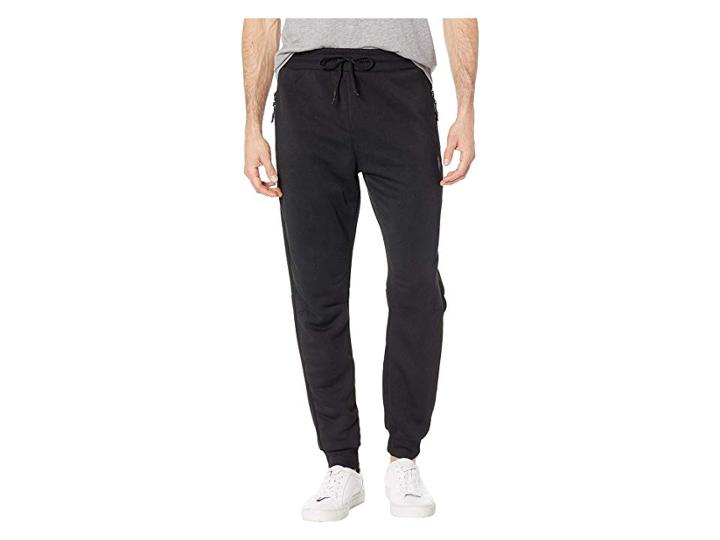 U.s. Polo Assn. Fleece Joggers With Side Zip Pockets (black) Men's Casual Pants