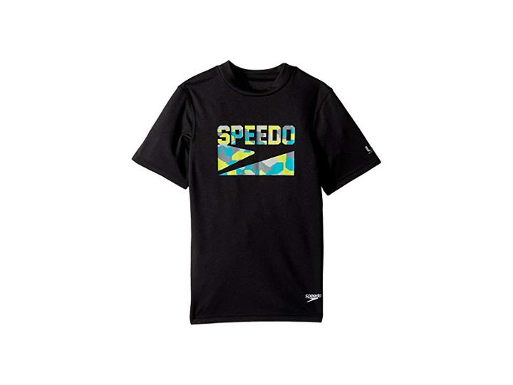 Speedo Kids Sharkamo Boom Short Sleeve Swim Tee (little Kids/big Kids) (multi) Boy's Swimwear