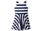 Polo Ralph Lauren Kids Striped Ponte Sleeveless Dress (little Kids/big Kids) (newport Navy/white) Girl's Clothing