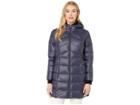 Lauren Ralph Lauren Combo Quilted 3/4 Soft Down Jacket W/ Hood (navy) Women's Coat