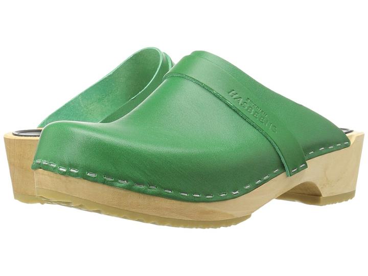 Swedish Hasbeens Swedish Husband (strong Green) Women's Clog Shoes