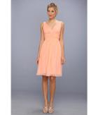 Donna Morgan Jessie Silk Chiffon Dress (peach Fuzz) Women's Dress