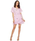 Romeo & Juliet Couture Wrap Dress W/ Embroidery (pink/white) Women's Dress