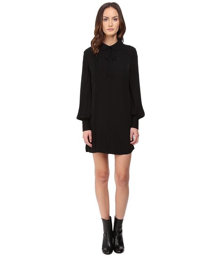 Mcq Pin Tuck Shirtdress (black) Women's Dress