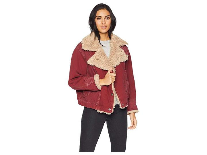 Free People Owen Sherpa Jacket (wine) Women's Jacket