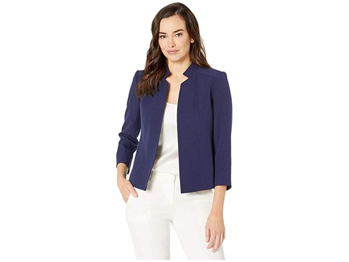 Anne Klein Cropped Stand Collar Jacket (distant Mountain) Women's Jacket