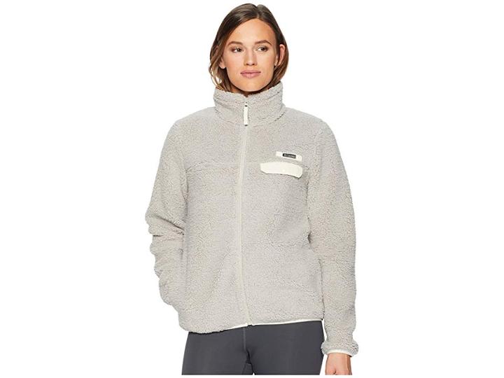Columbia Mountain Side Heavyweight Fleece Full (flint Grey/light Bisque) Women's Fleece
