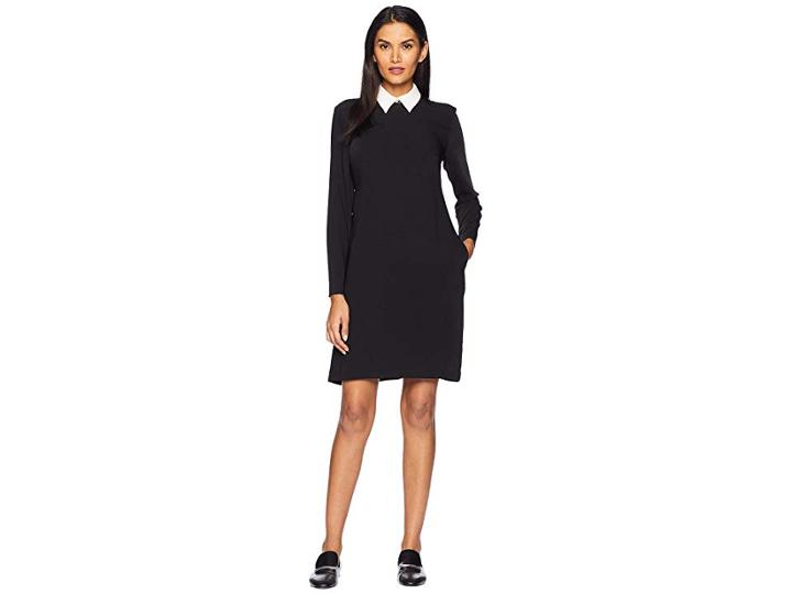 Lauren Ralph Lauren Layered Crepe Dress (polo Black) Women's Dress