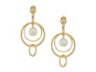 Lauren Ralph Lauren Pearl Update Orbital Linear Clip Earrings (gold/white) Earring