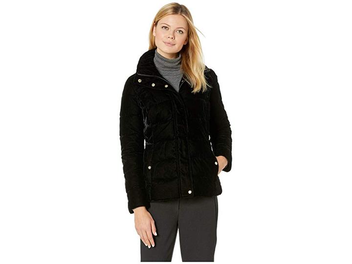 Lauren Ralph Lauren Velvet Puffer (black) Women's Coat