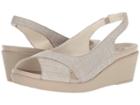 Crocs Leigh Ann Shimmer Slingback Wedge (oyster/cobblestone) Women's  Shoes